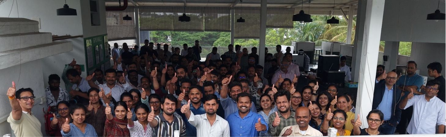GPS Renewables team group photo — all employees thumbs up